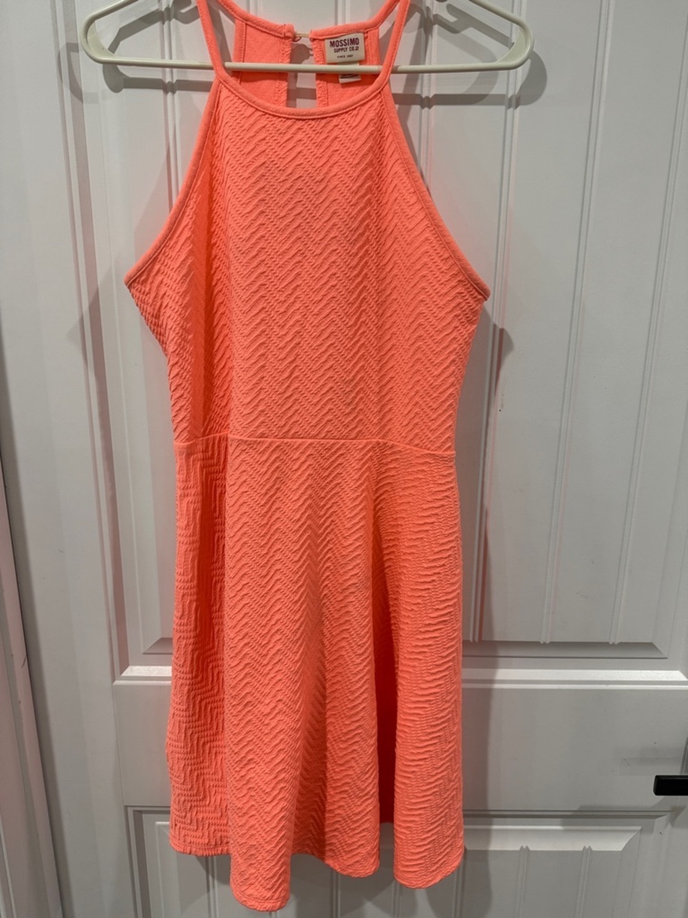 Mossimo Supply Co. Coral Textured Halter Skater Dress